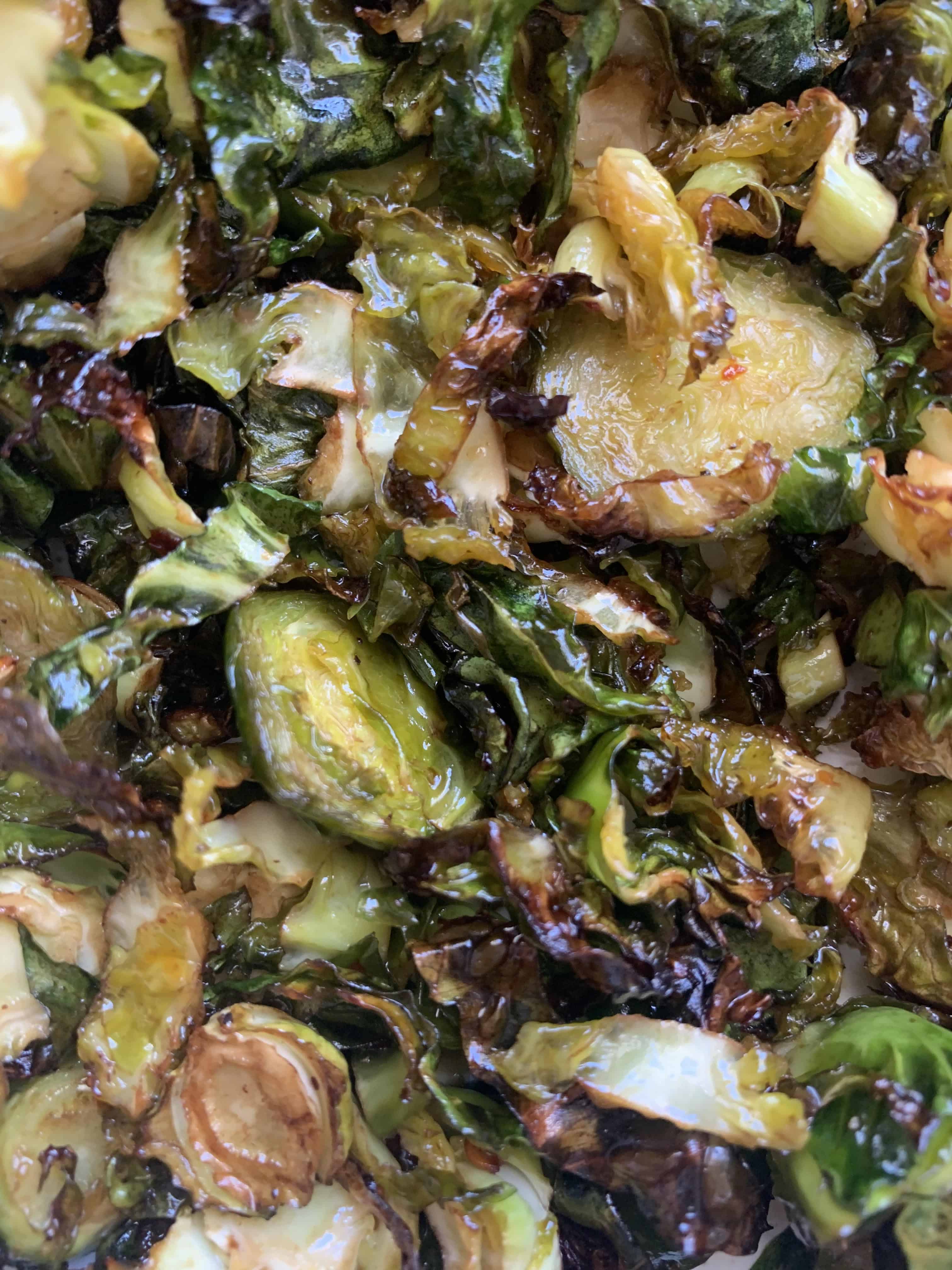crispy brussel sprout close up