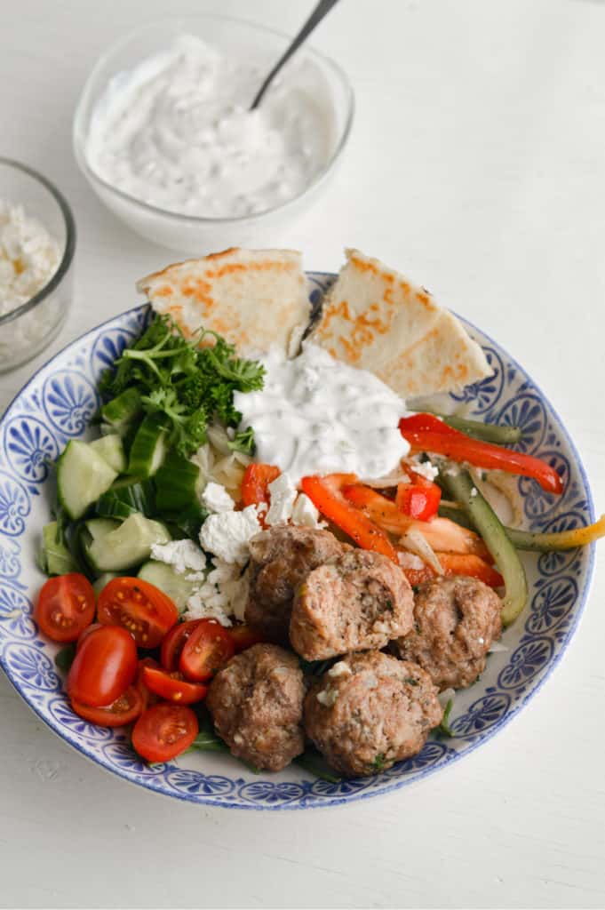 healthy Greek turkey meatballs with feta