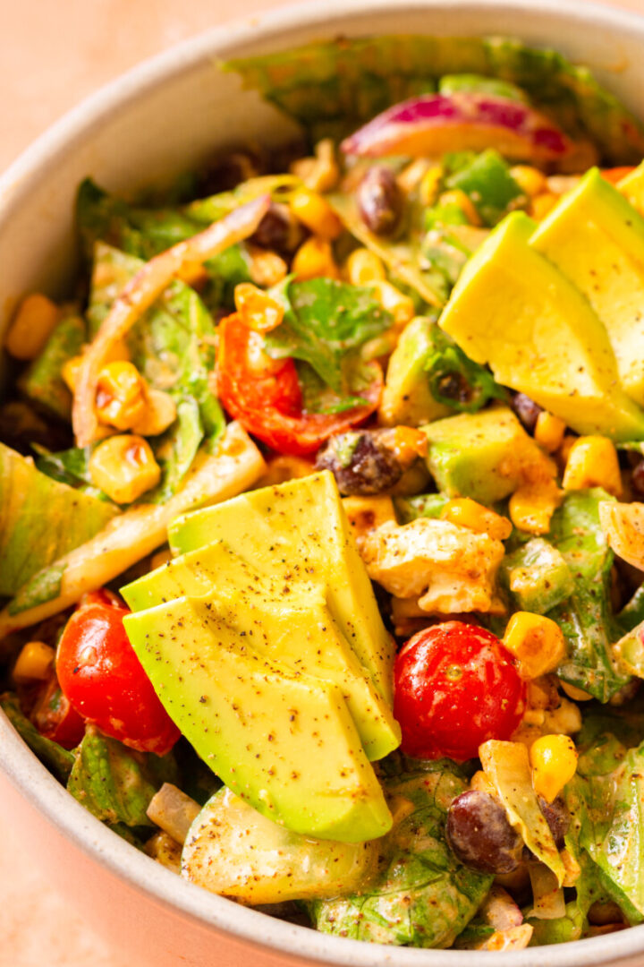 Close up of the Santa Fe Salad in a bowl.