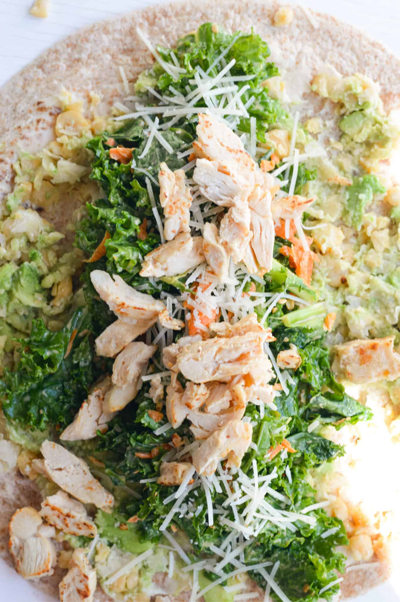 Easy Chicken Caesar Salad Kale Wrap Nourished by Nic