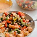 shrimp with mango salsa bowls