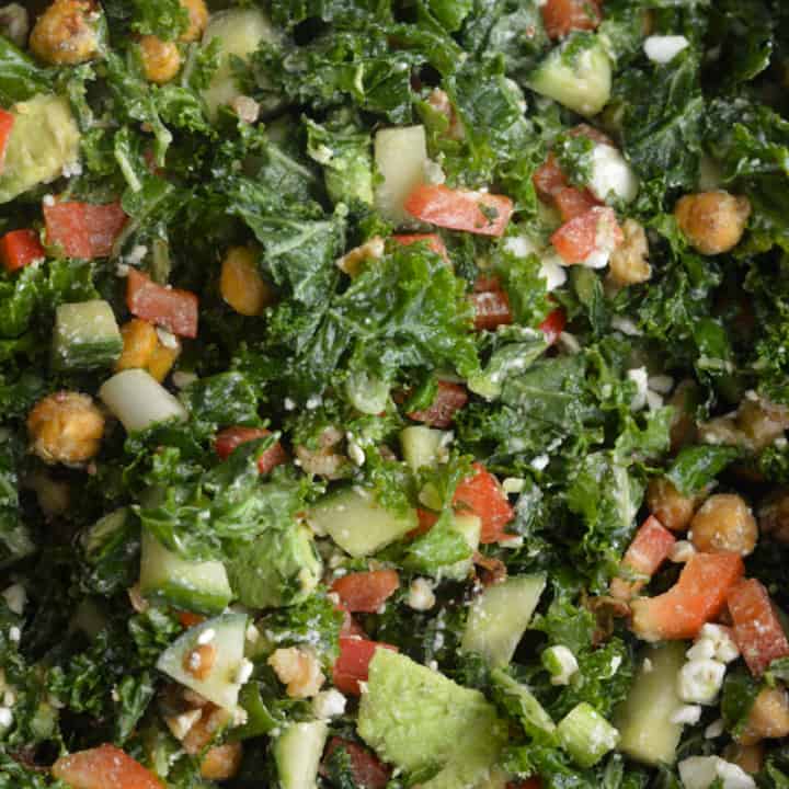 The BEST Tahini Kale Salad Nourished by Nic