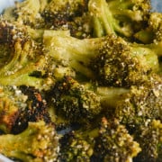 air fryer frozen broccoli close up