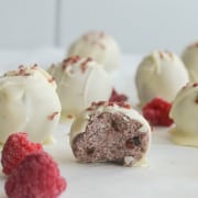 White chocolate raspberry truffles with a bite.
