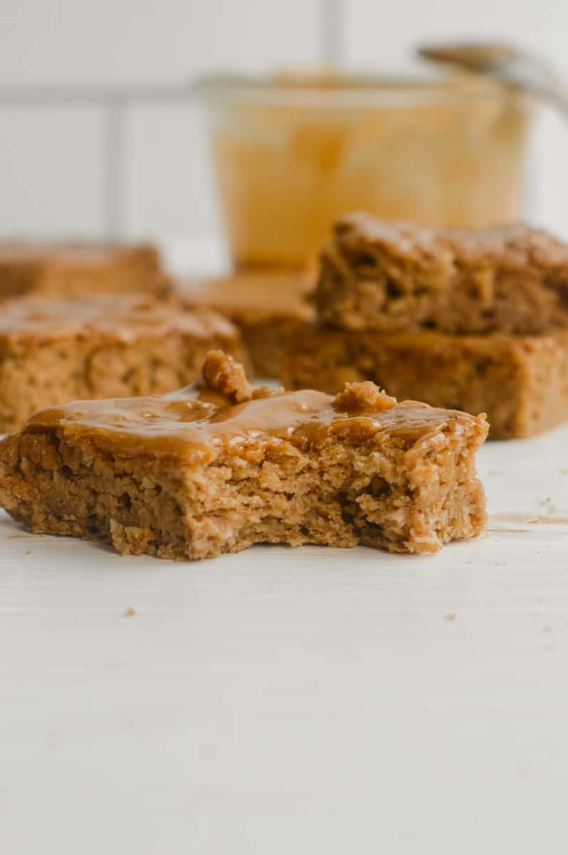 Chickpea blondie with a bite.