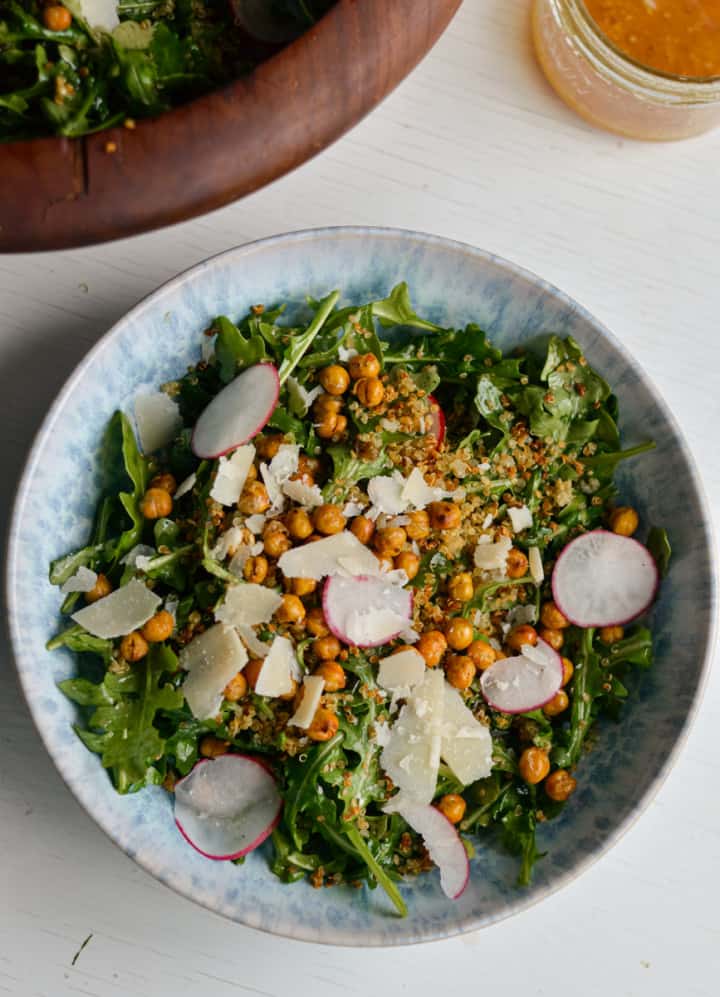 Arugula Quinoa Salad with Lemon Caesar Vinaigrette Nourished by Nic