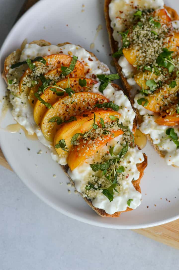 High Protein Peach Toast Nourished by Nic