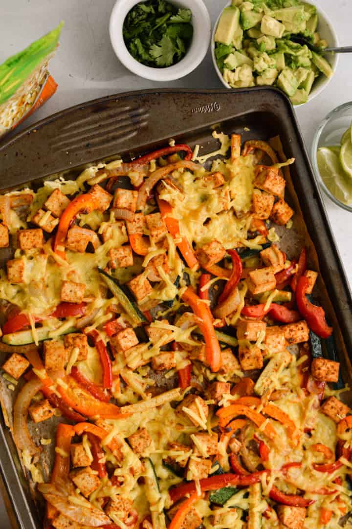 Sheet Pan Tofu Fajitas (Vegan + Easy) - Nourished by Nic