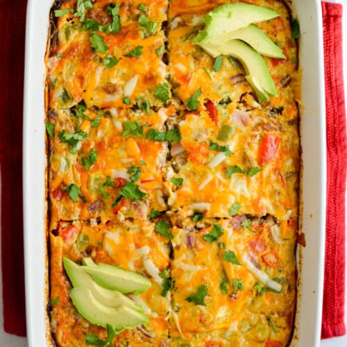 Chorizo, Egg & Green Chili Breakfast Casserole Nourished by Nic