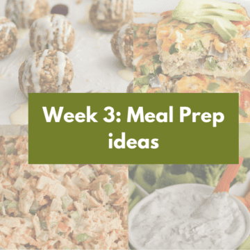 photo collage of 4 recipes perfect for meal prep