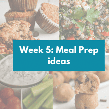 collage of week 5 meal prep ideas recipes