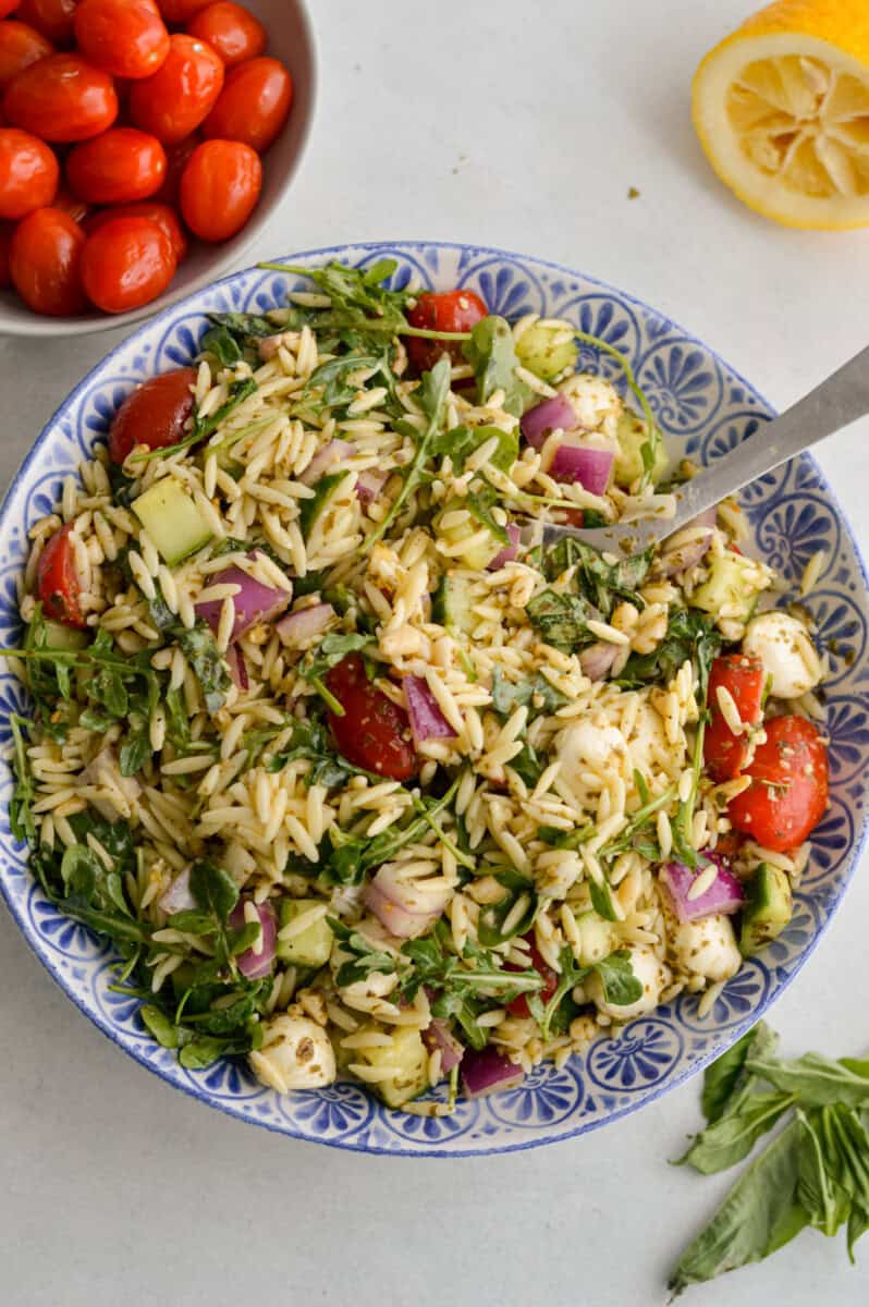 Pesto Orzo Pasta Salad