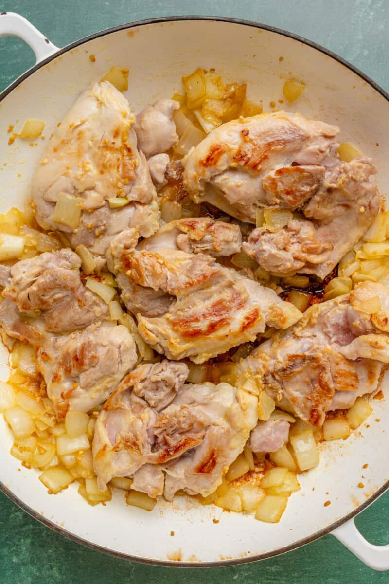 add chicken thighs