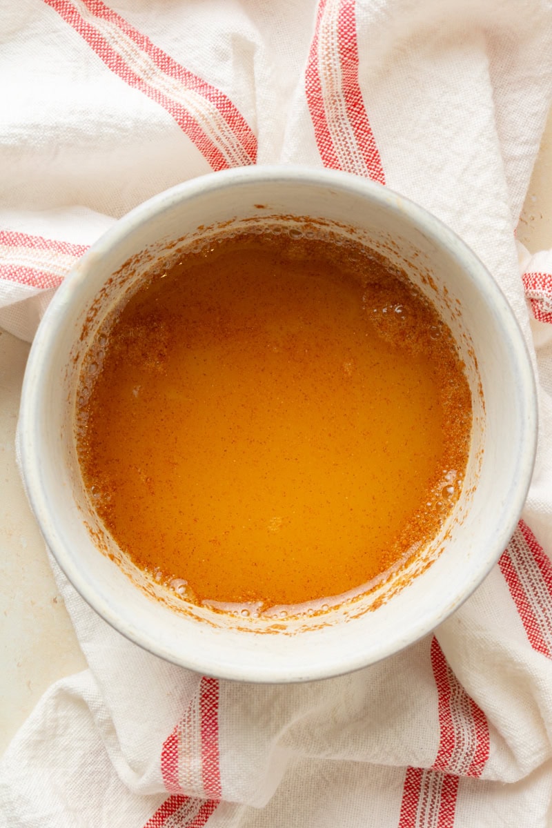 Dressing combined in a small bowl