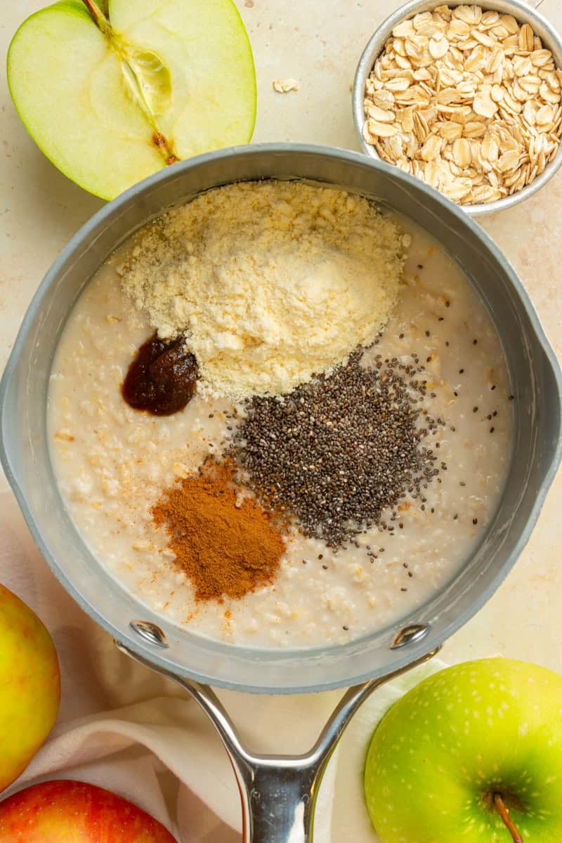 All ingredients added to a pot