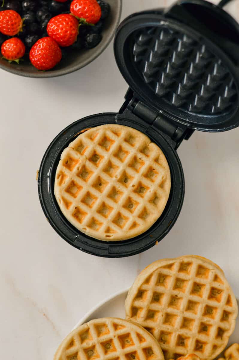 Waffle in a waffle iron