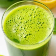 Blender green juice in a glass