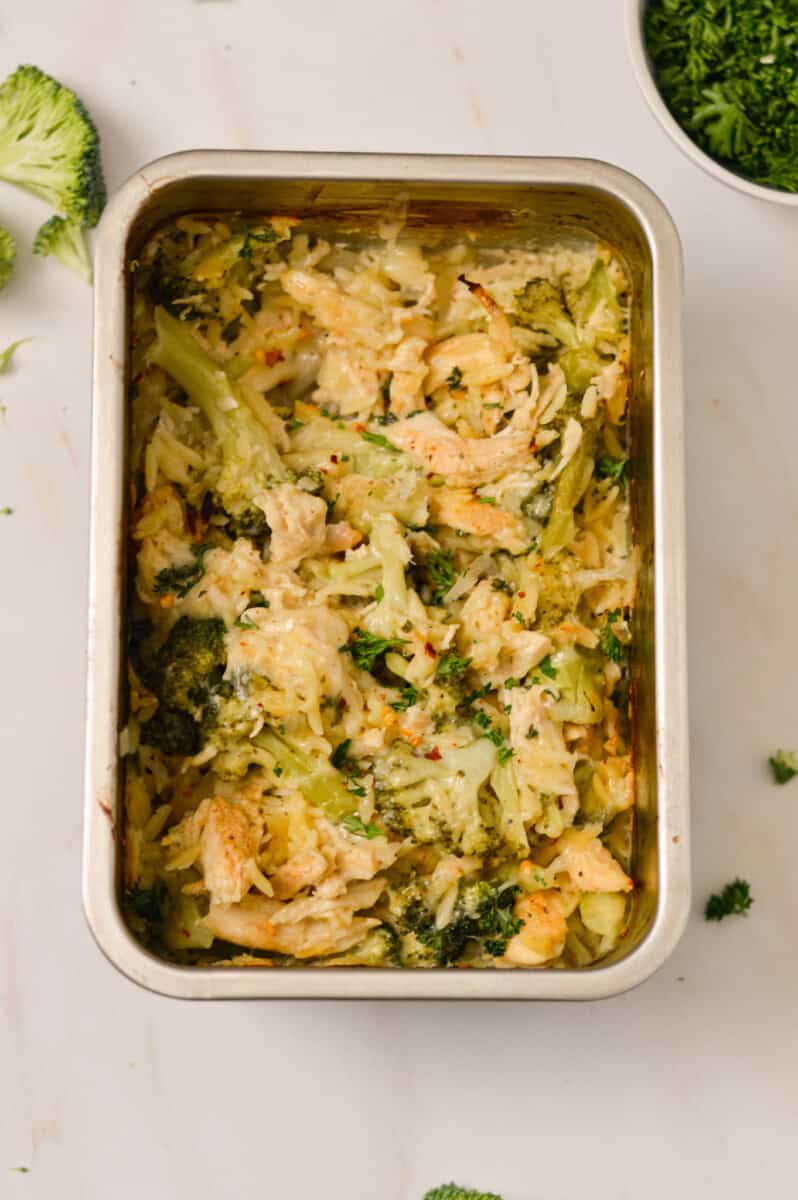 Finished chicken Alfredo bake