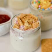 Close up of the 2-ingredient yogurt cheesecake (Japanese cheesecake)