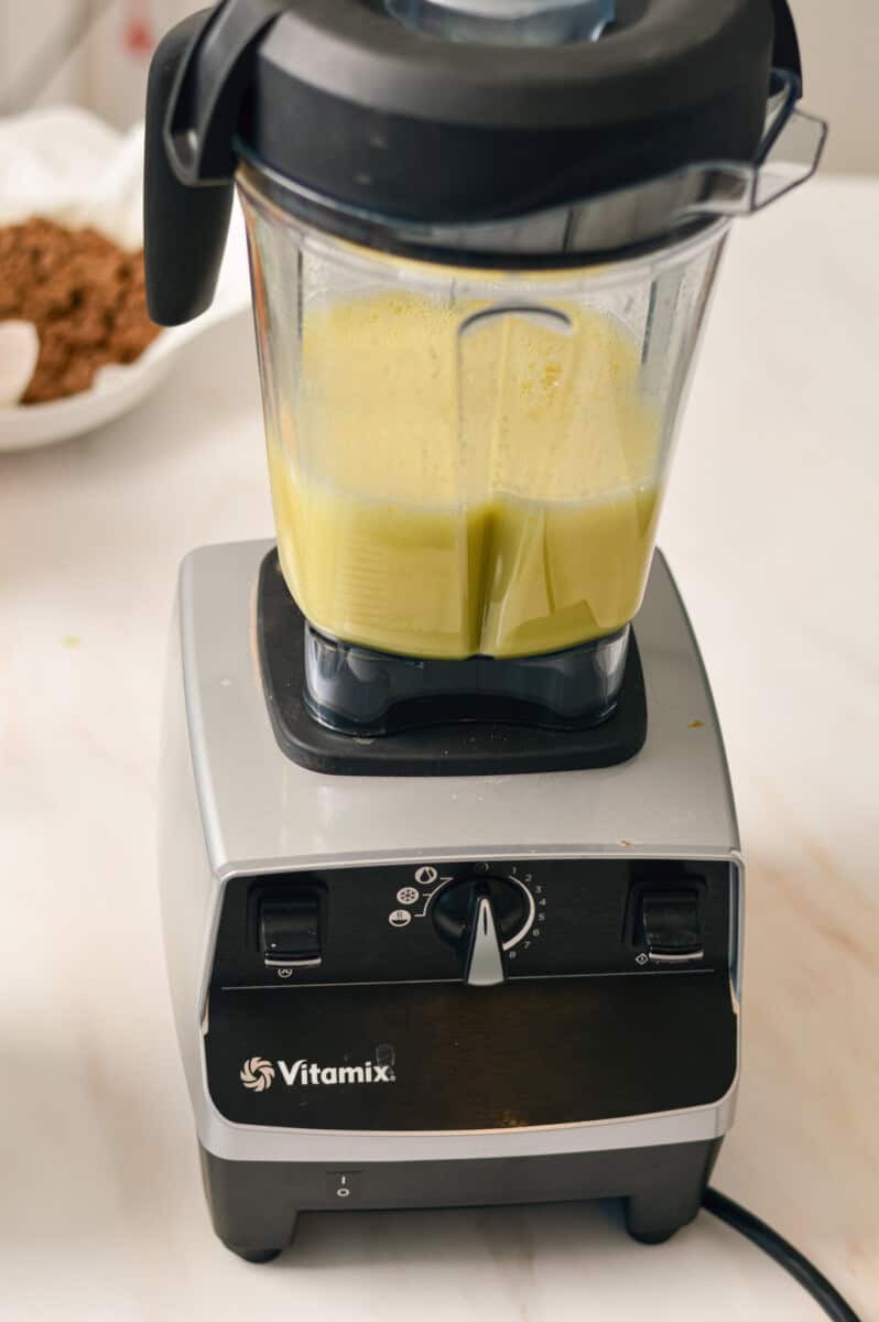 Egg mixture being blended