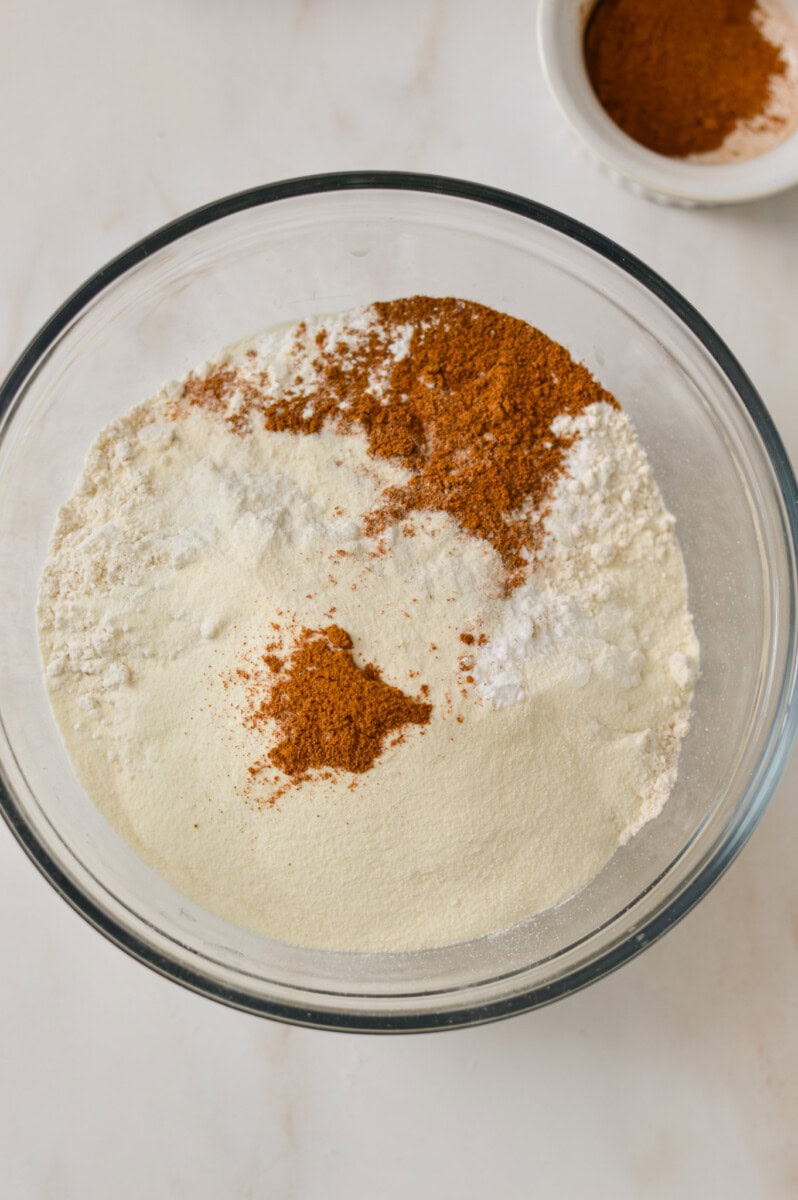 Dry ingredients in a bowl