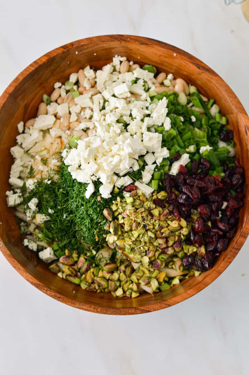Ingredients for a salad in a bowl
