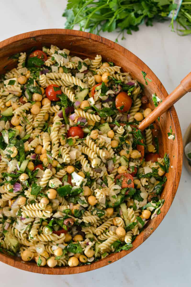 Salad tossed together.