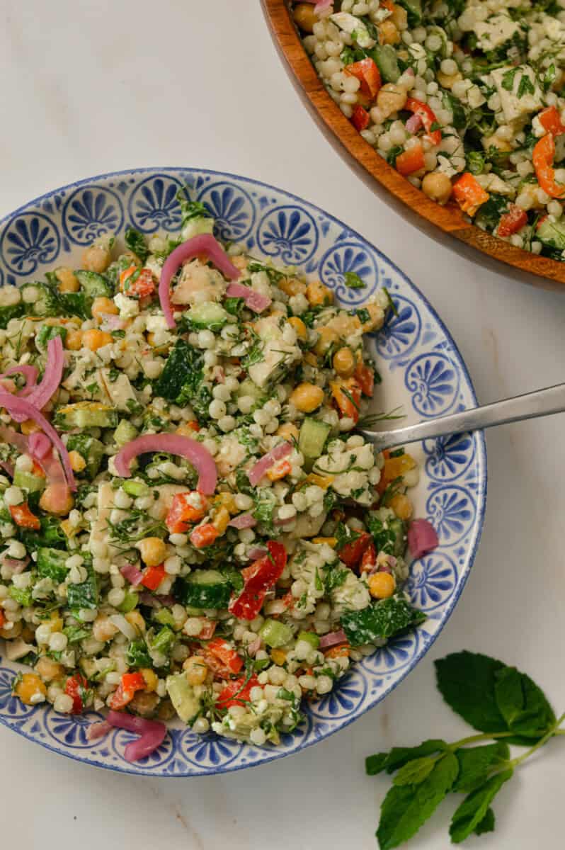 mediterranean pearl couscous salad from above