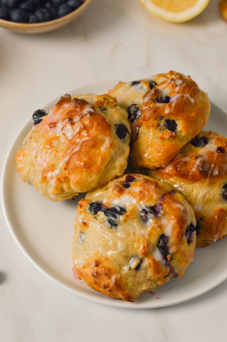 Protein biscuits on a plate.