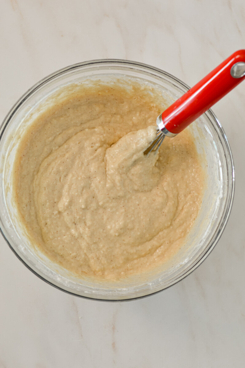 All ingredients combined in a mixing bowl.