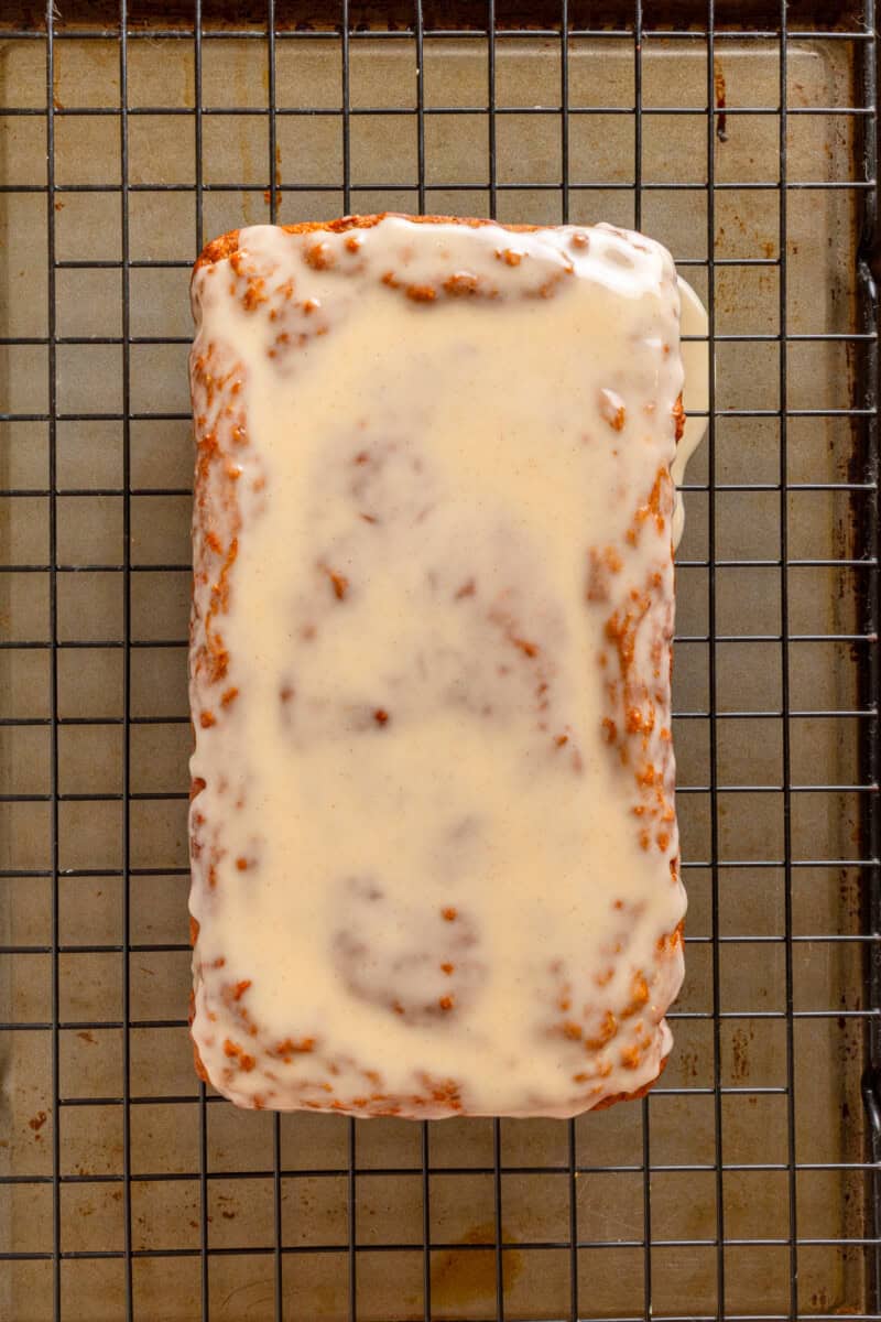 Simple spiced glaze added to the oat flour banana bread.
